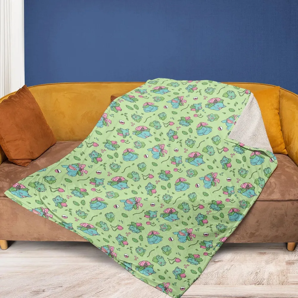Venusaur Ivysaur and Bulbasaur Pokemon Fleece Blanket - 2