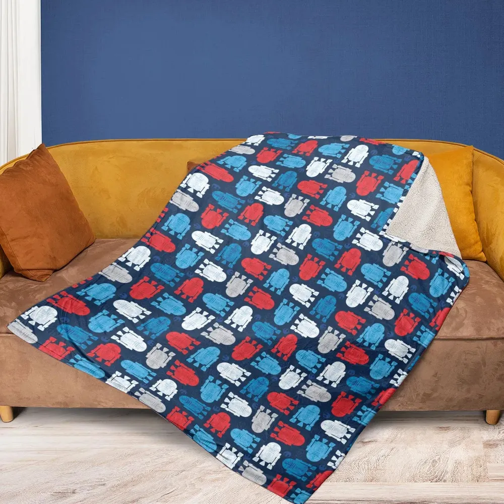 R2-D2 Star Wars 4th of July Pattern Fleece Blanket - 2
