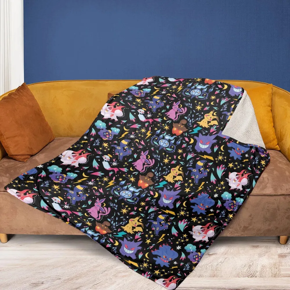 Ghost Buddies Cottagecore Pokemon Patterns Fleece Blanket - 2