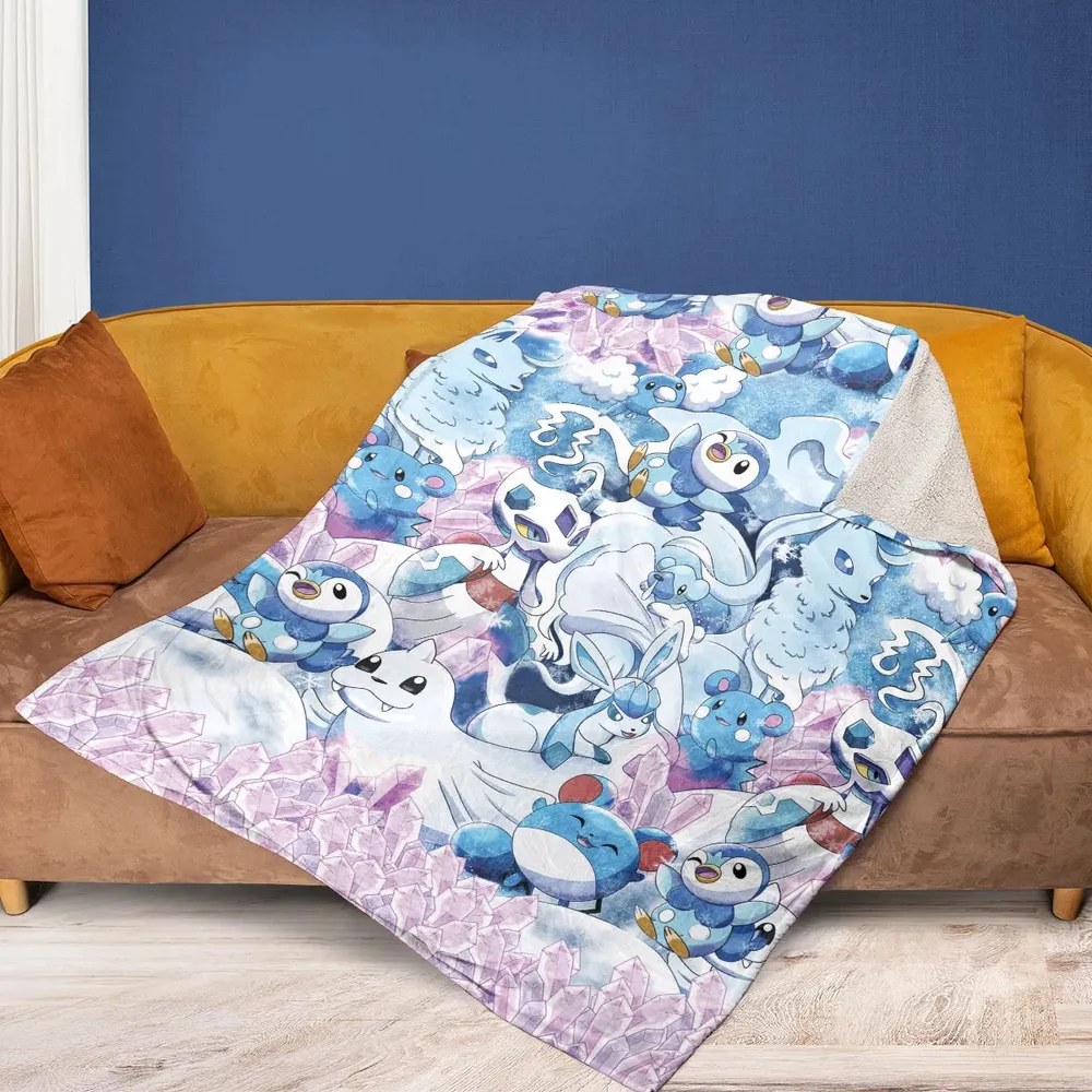 Winter Friends Pokemon Pattern Fleece Blanket - 2