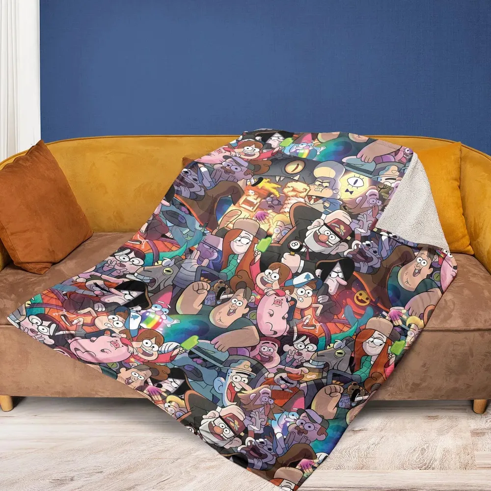 Gravity Falls Characters Pattern Fleece Blanket - 2