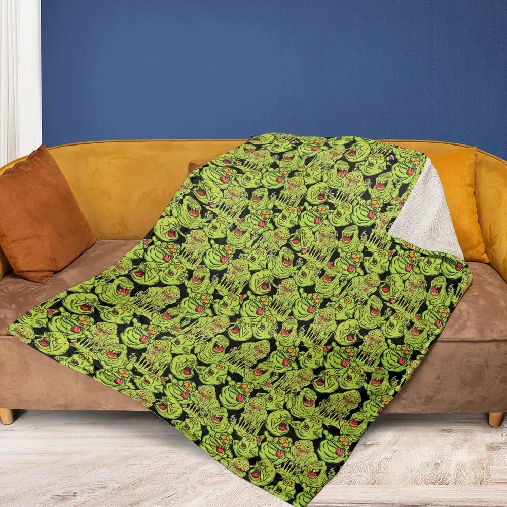 Funny Slimer Ghostbusters Fleece Blanket - 2
