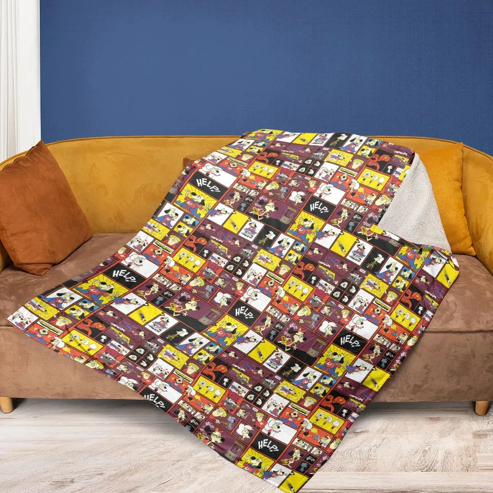 Underdog Cartoon Pattern Fleece Blanket - 2