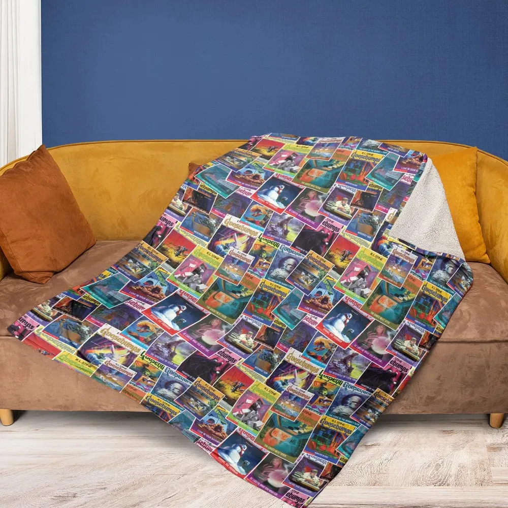 Goosebumps Monster Collage Pattern Fleece Blanket - 2