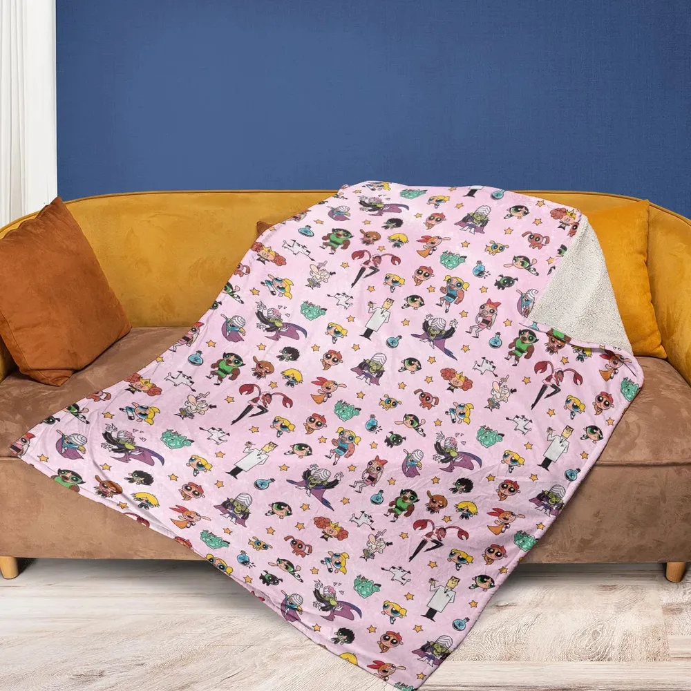 Power Puff Girls Characters Pattern Fleece Blanket - 2