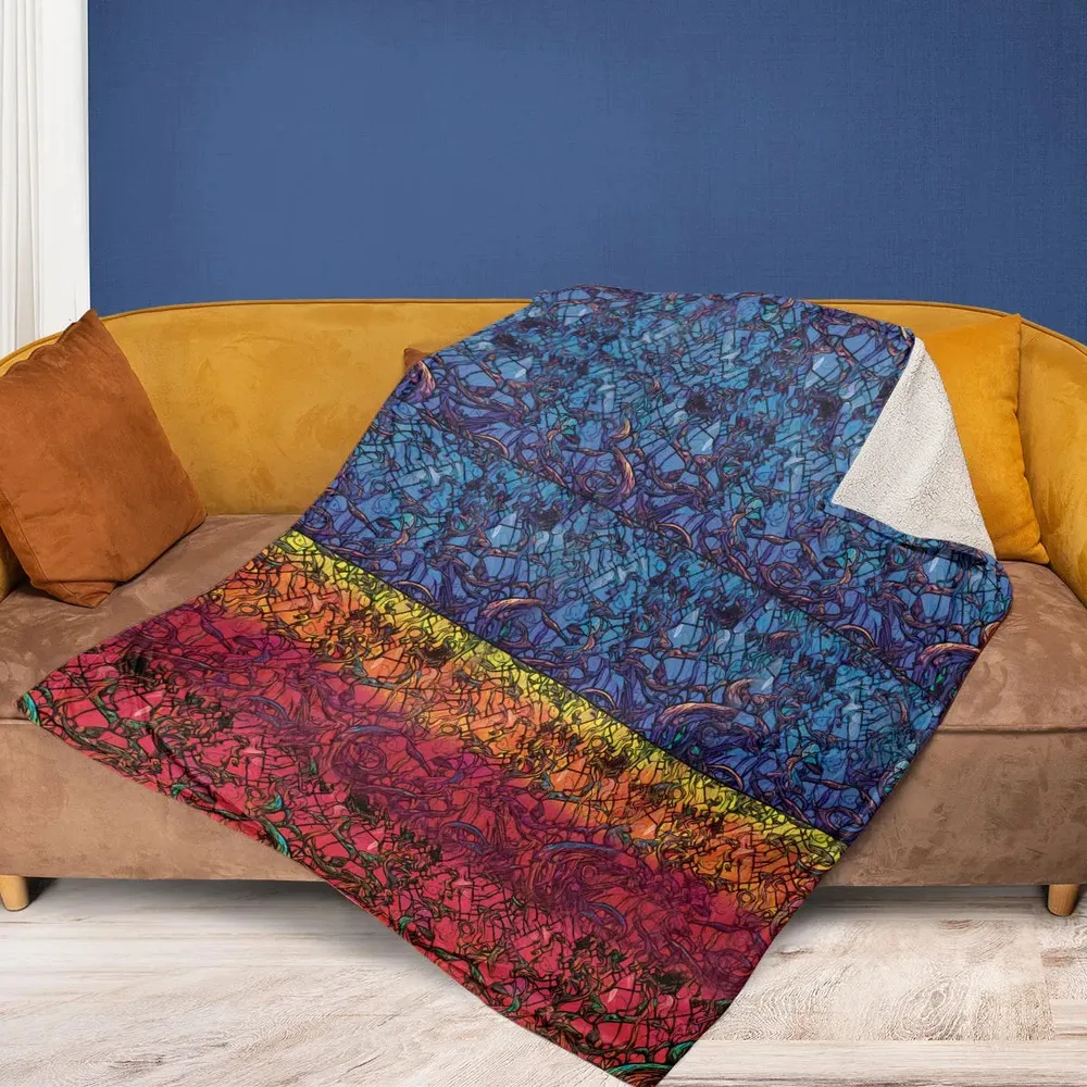 Stained Glass Cthulhu H.P Lovecraft Fleece Blanket - 2