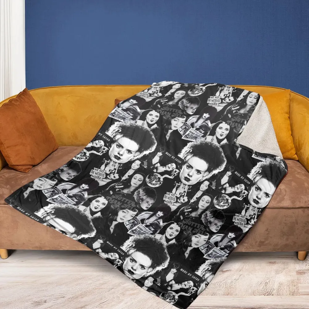 Horror Ladies Slay Collage Classic Horror Movies Fleece Blanket - 2