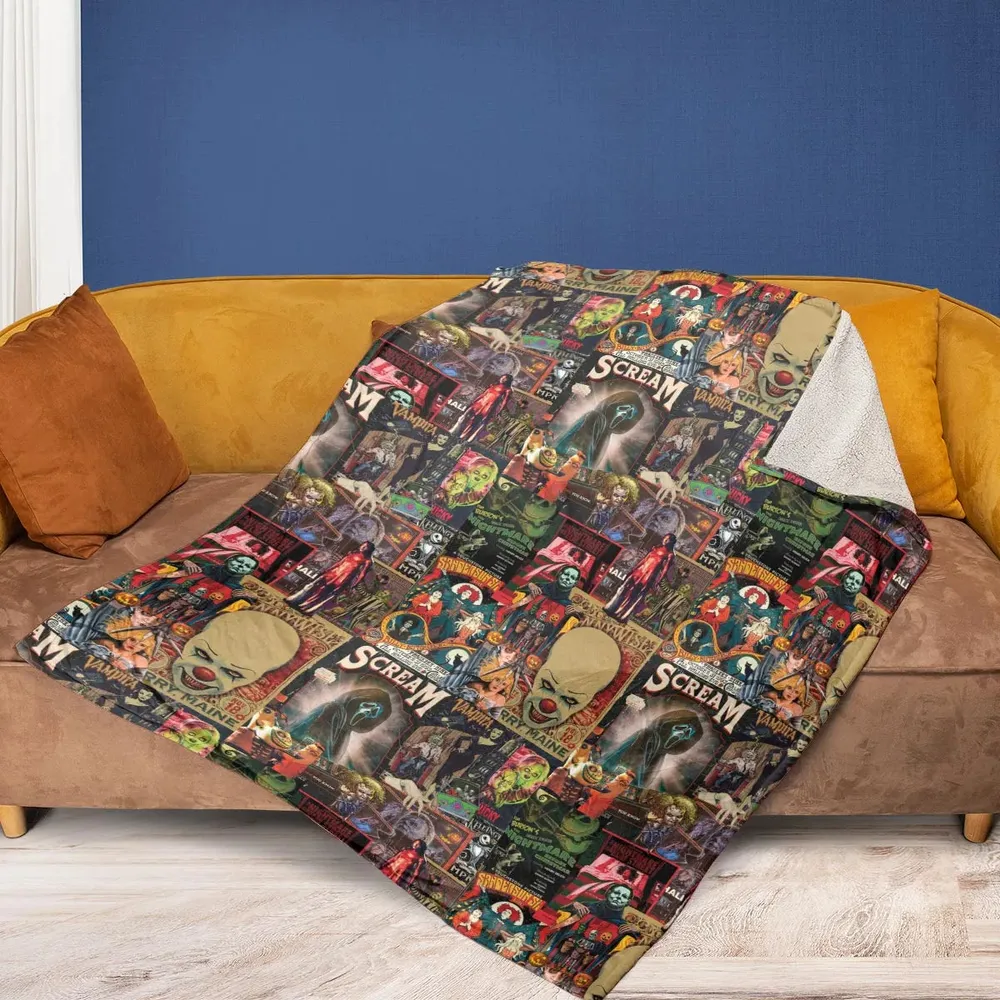 Vintage Scary Fleece Blanket - 2