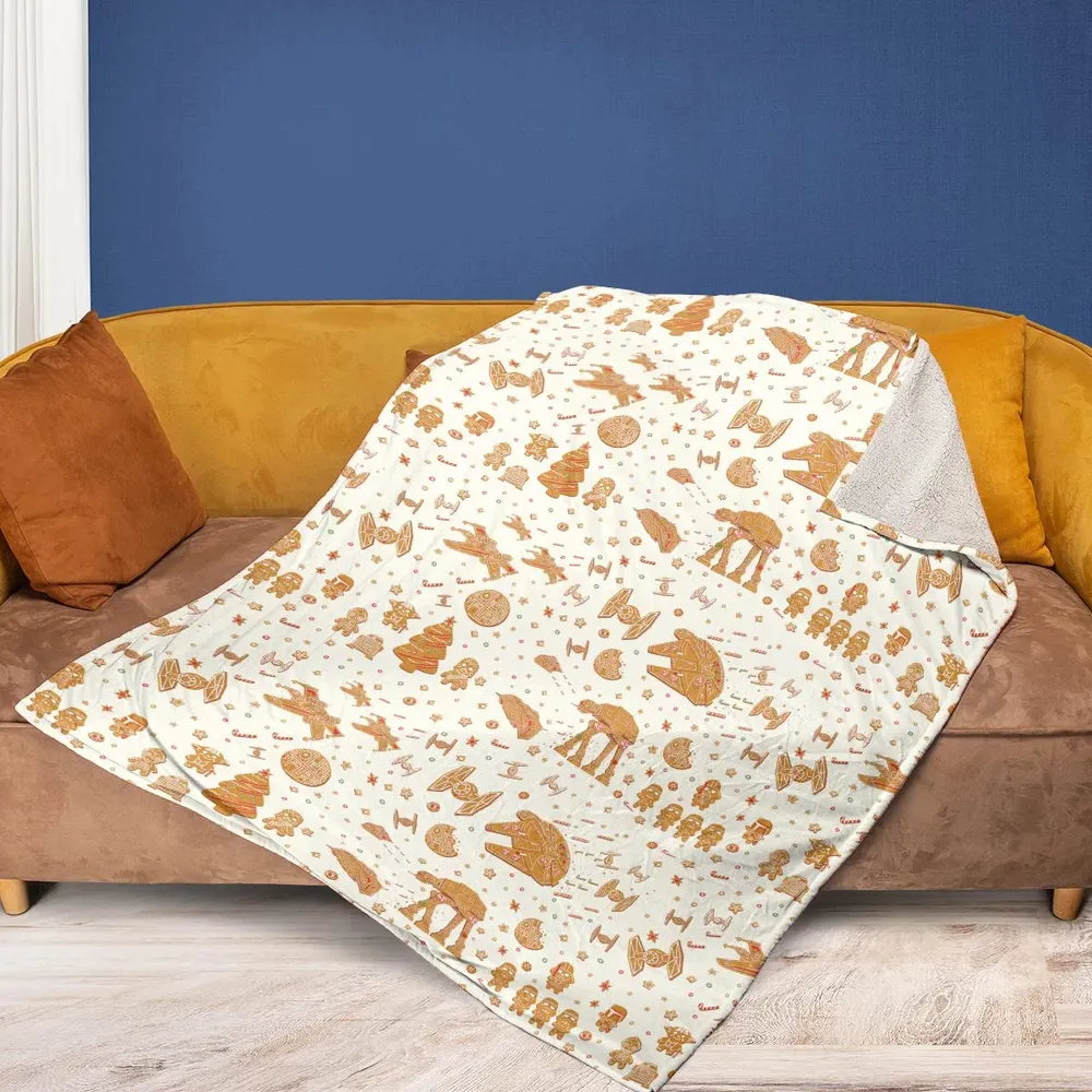 Gingerbread Christmas Star Wars Fleece Blanket - 2