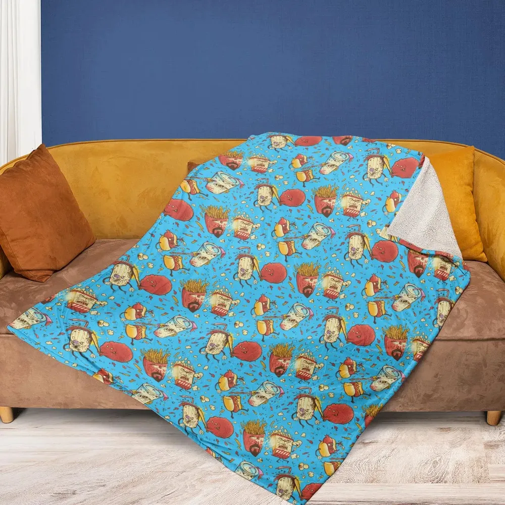 Fight! Aqua Teen Hunger Force Fleece Blanket - 2