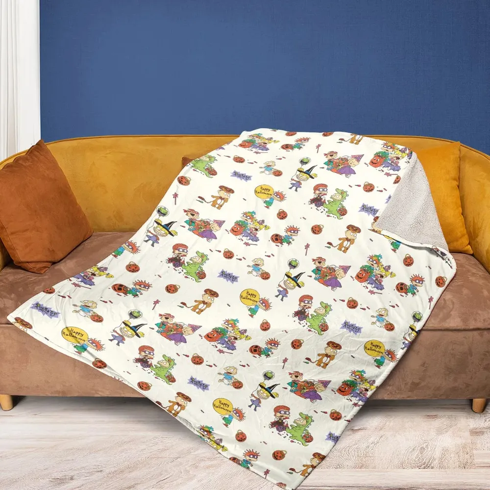 Rugrats Happy Halloween Pattern Fleece Blanket - 2