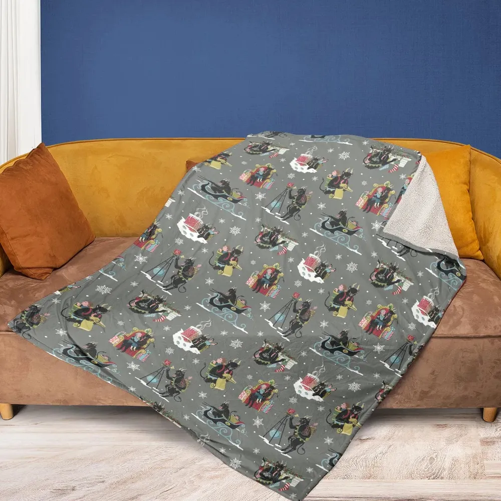 Unusual Christmas Krampus Fleece Blanket - 2