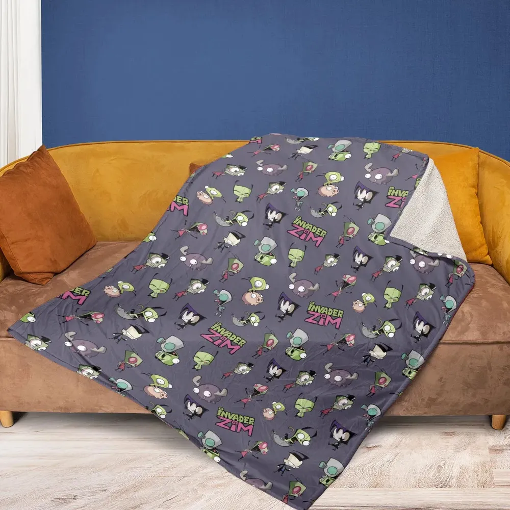 Invader Zim Pattern Fleece Blanket - 2