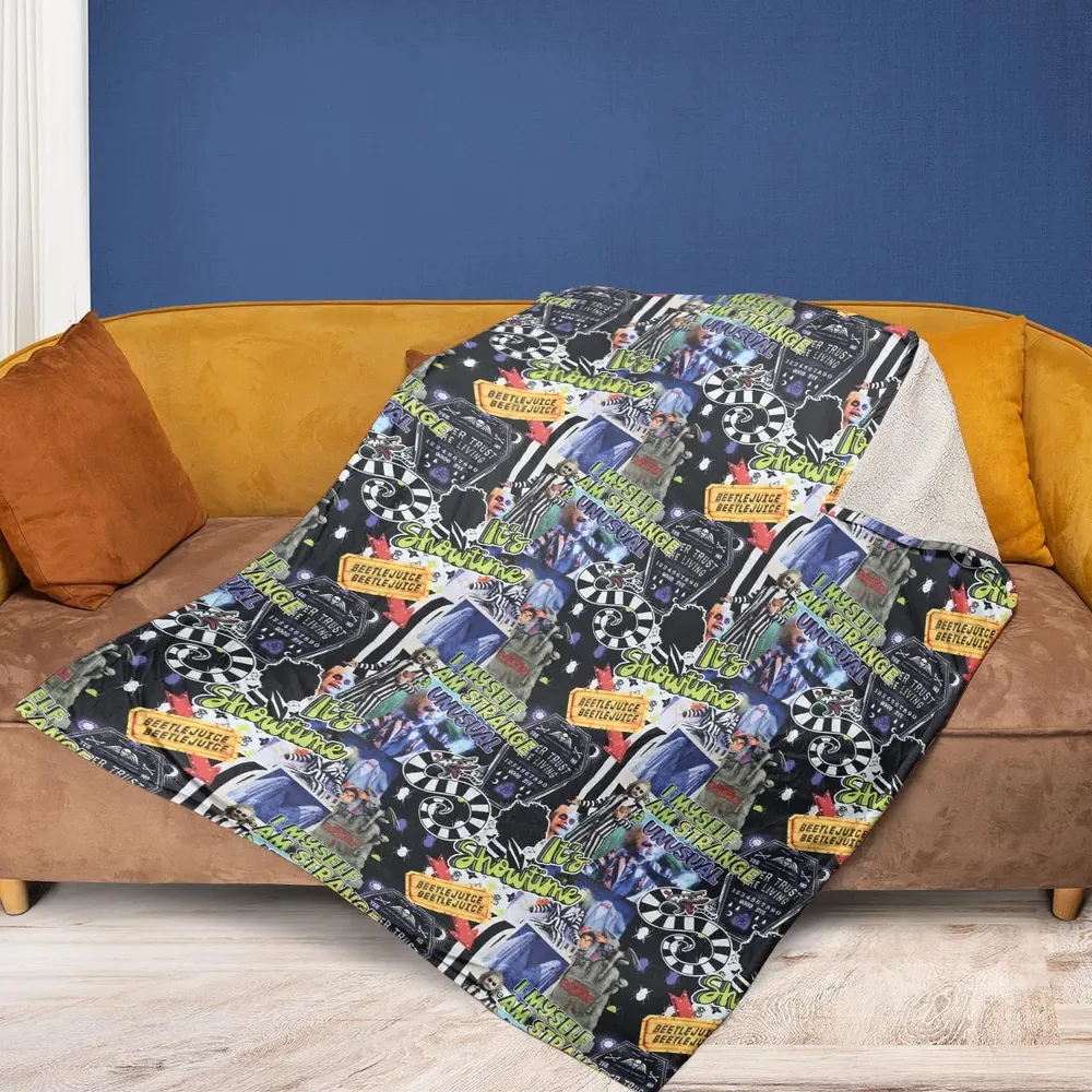 I Myself Am Strange Unusual Beetlejuice Fleece Blanket - 2