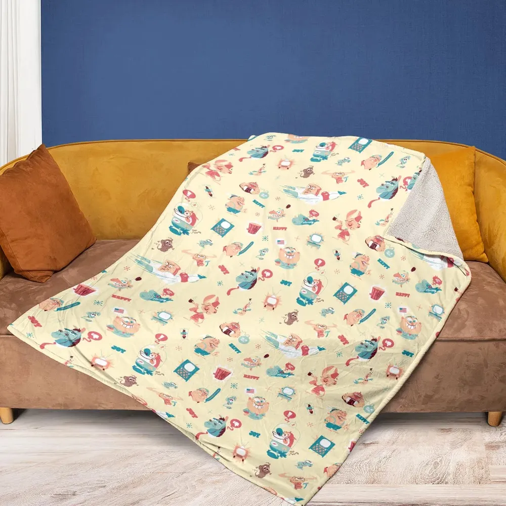 Ren and Stimpy Pattern Fleece Blanket - 2