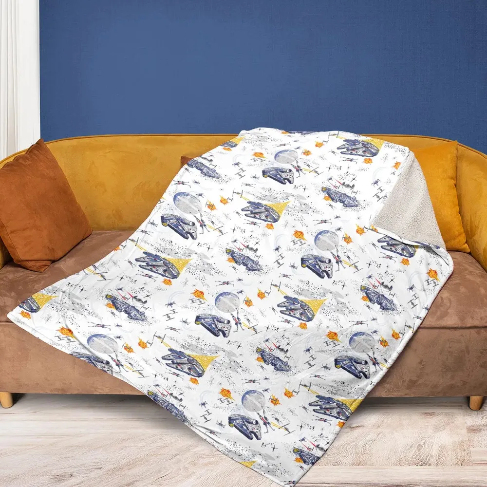 Millennium Falcon Patterns Star Wars Fleece Blanket - 2