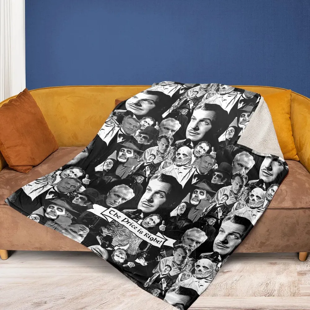 Horror Characters The Many Faces Of Vincent Price Fleece Blanket - 2