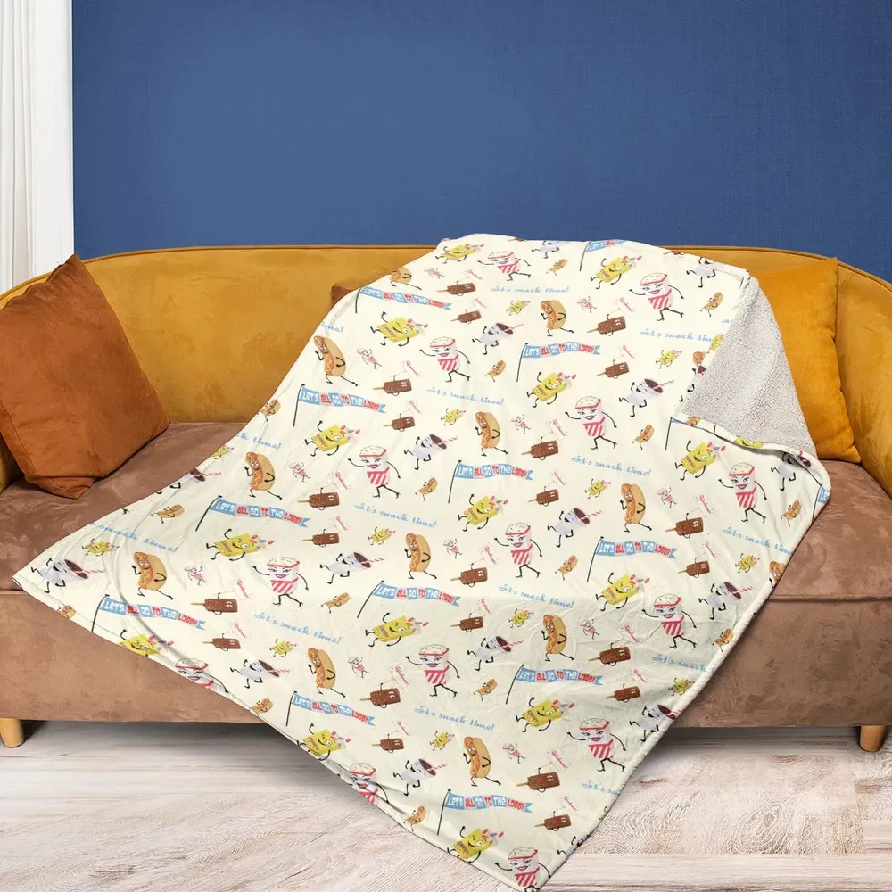 Let's All Go To The Lobby Retro Cartoon Fleece Blanket - 2