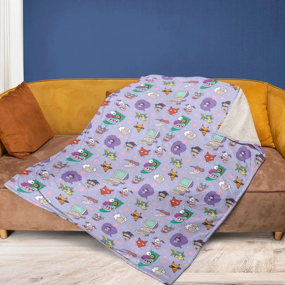 Floral Courage Courage the Cowardly Dog Fleece Blanket - 2