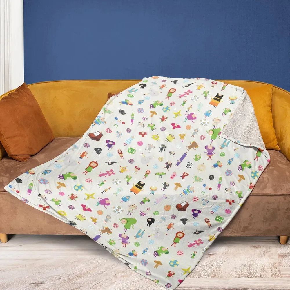 Cute Characters Katamari Fleece Blanket - 2