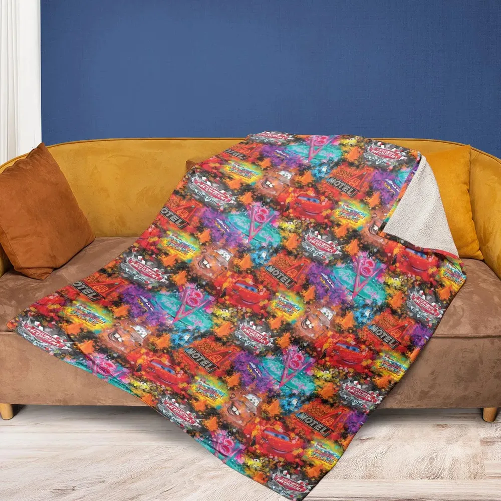 Neon Radiator Spring Cars Fleece Blanket - 2
