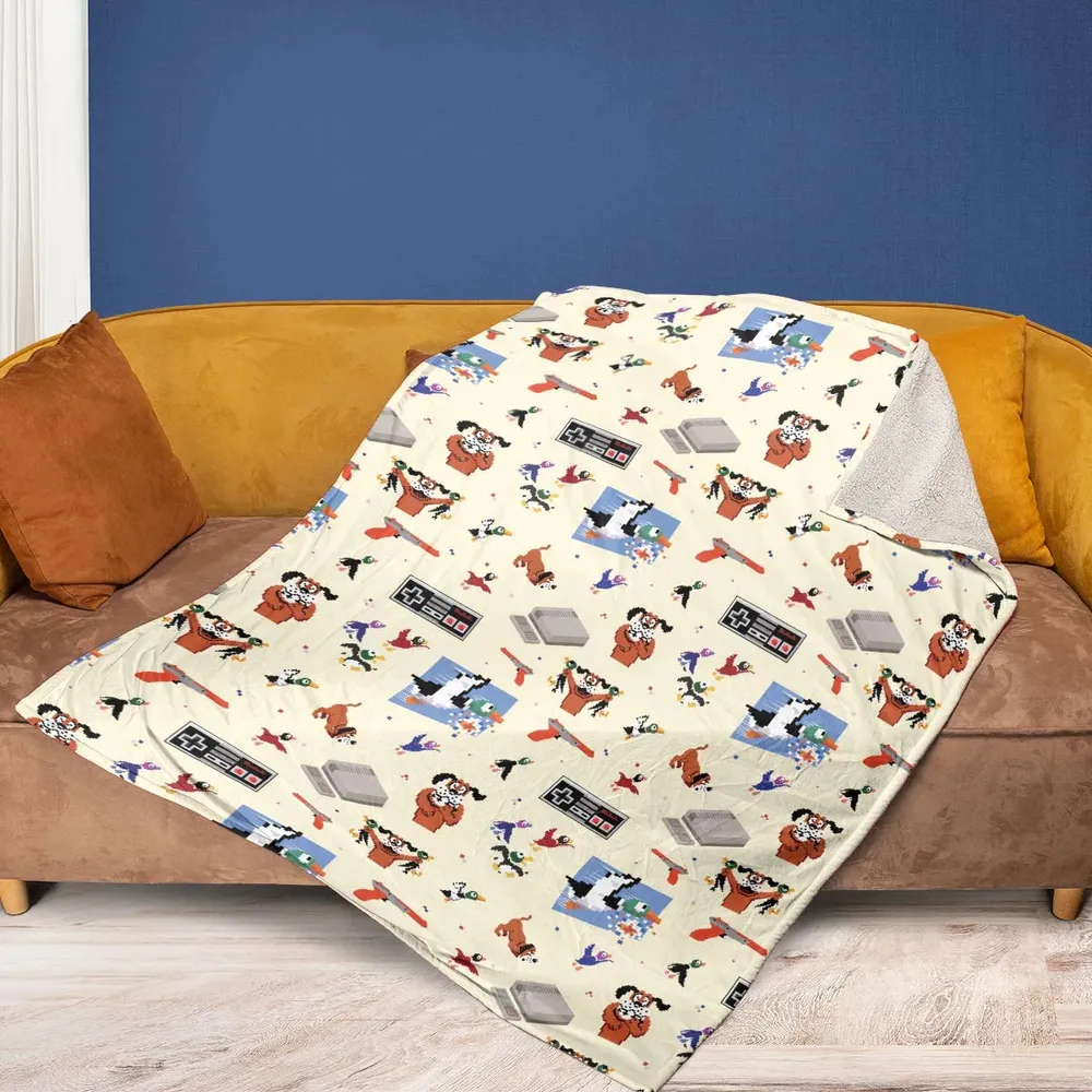 Retro Video Game Duck Hunt Fleece Blanket - 2