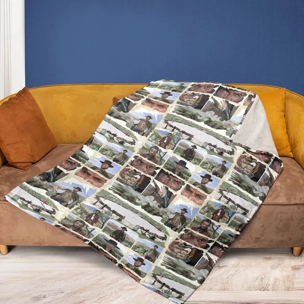 The Man With No Name The Good The Bad and The Ugly Fleece Blanket - 2