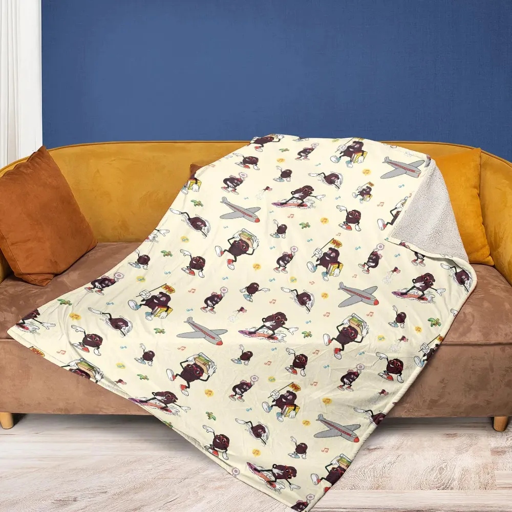 Hardee's california Raisins Mascots Fleece Blanket - 2
