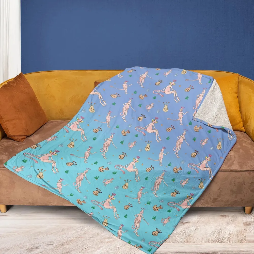 Who You Callin' One-eyed Shrimp Sea-Monkeys Fleece Blanket - 2