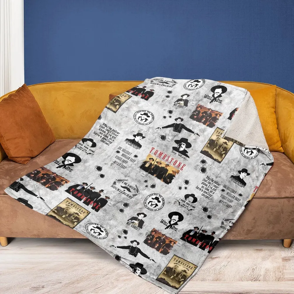 Classic Western Tombstone Fleece Blanket - 2