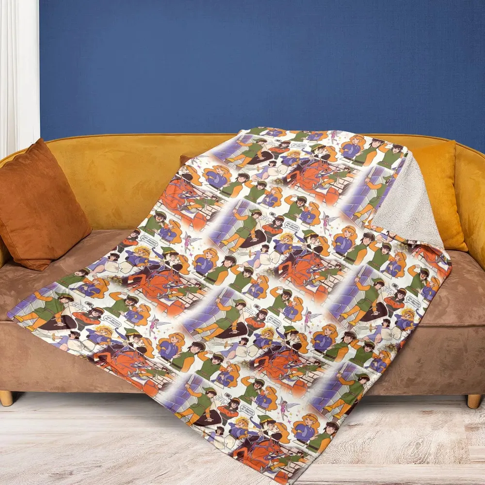 Link And Princess Zelda The Legend Of Zelda Animated Fleece Blanket - 2