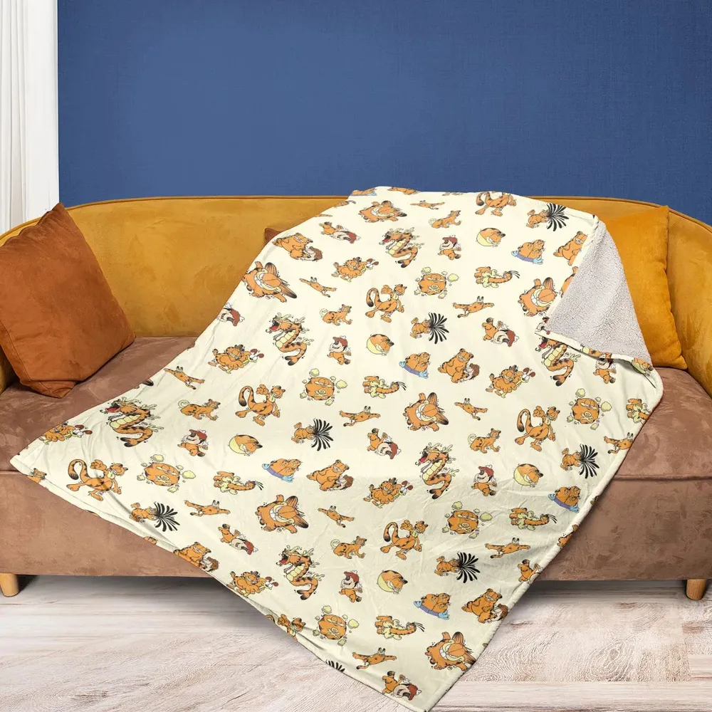 Lazy Legend Garfield Pokemon Mashup Fleece Blanket - 2
