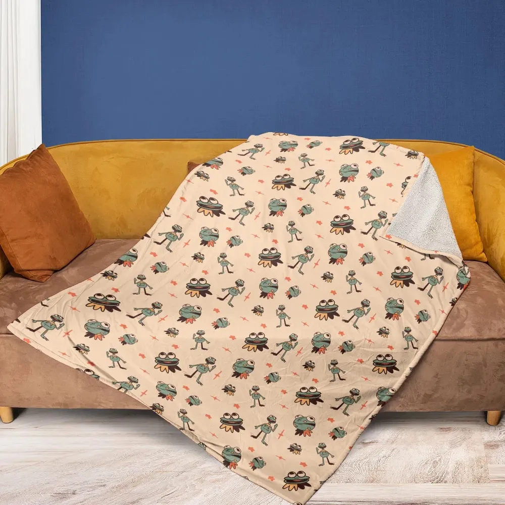 Kermit The Frog Doodles Fleece Blanket - 2