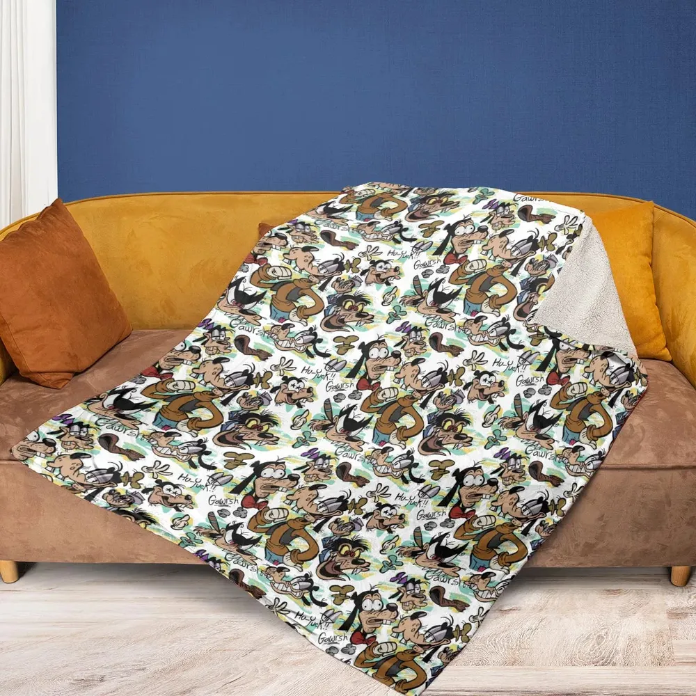 Many Faces Of Goofy Fleece Blanket - 2