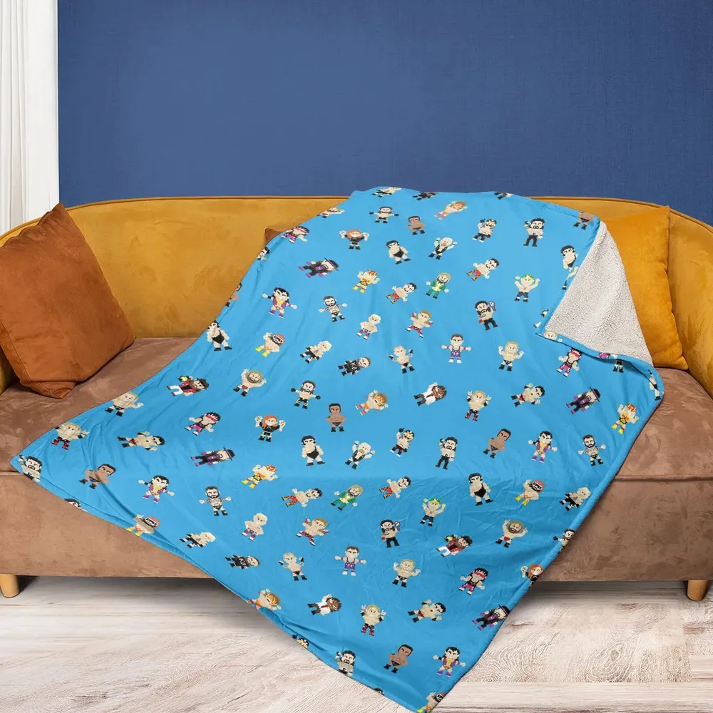 8-Bit Wrestlers Fleece Blanket - 2