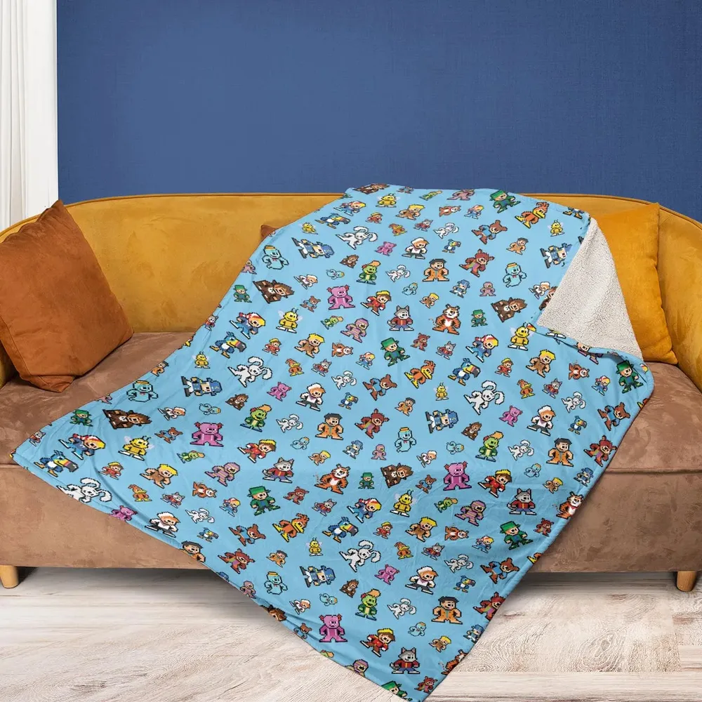 8-bit Breakfast Cereal Icons Fleece Blanket - 2