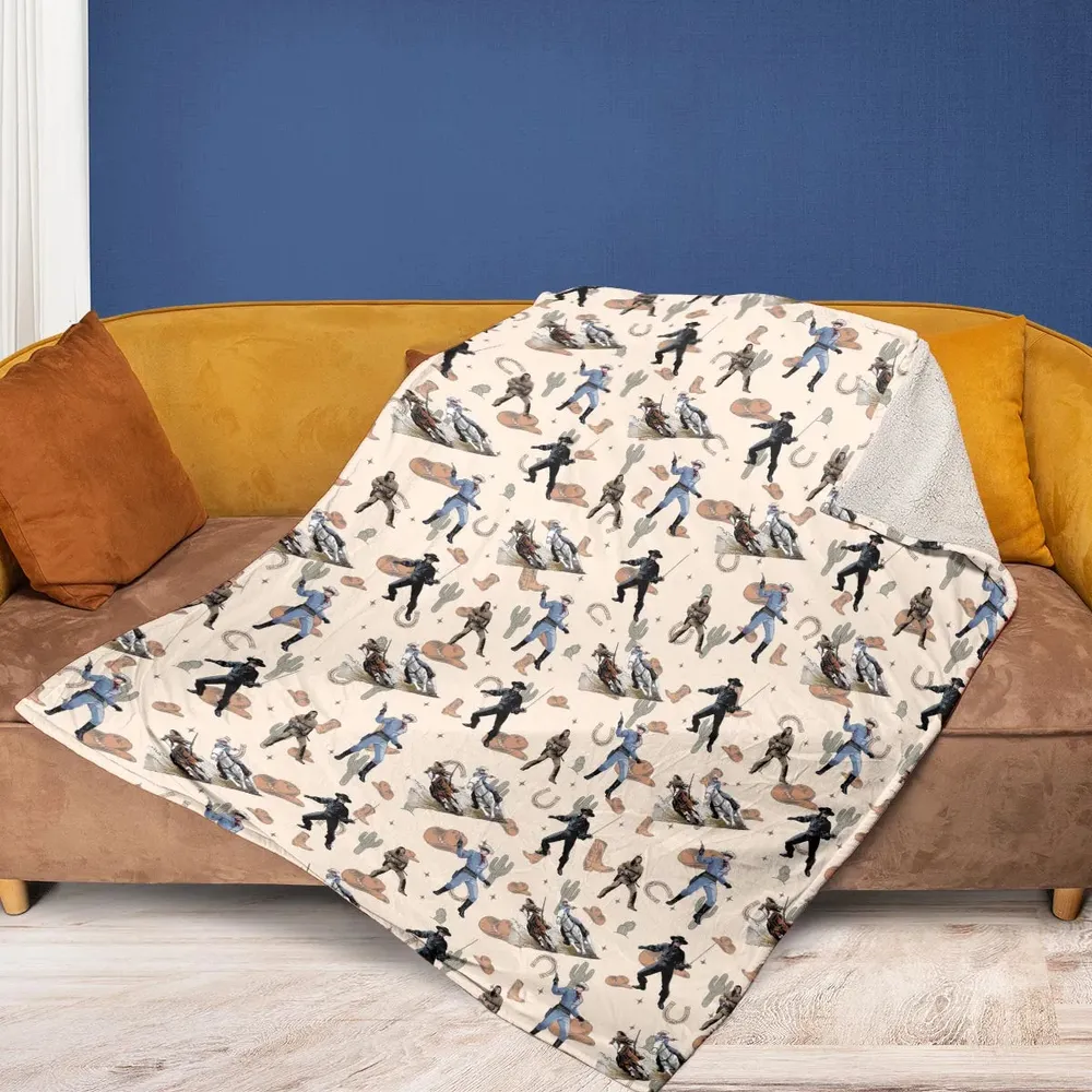 Old Western The Lone Ranger Zorro Tarzan Fleece Blanket - 2