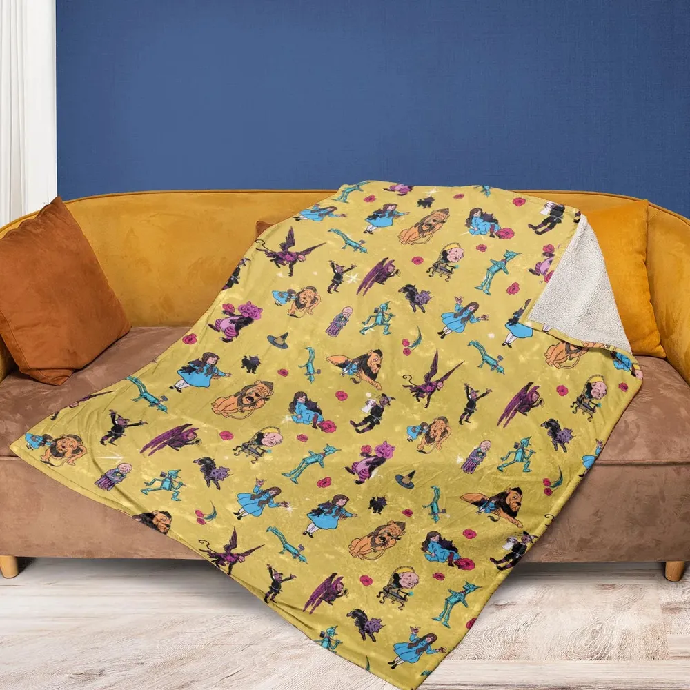 Friends in Emerald City Wizard of Oz Fleece Blanket - 2