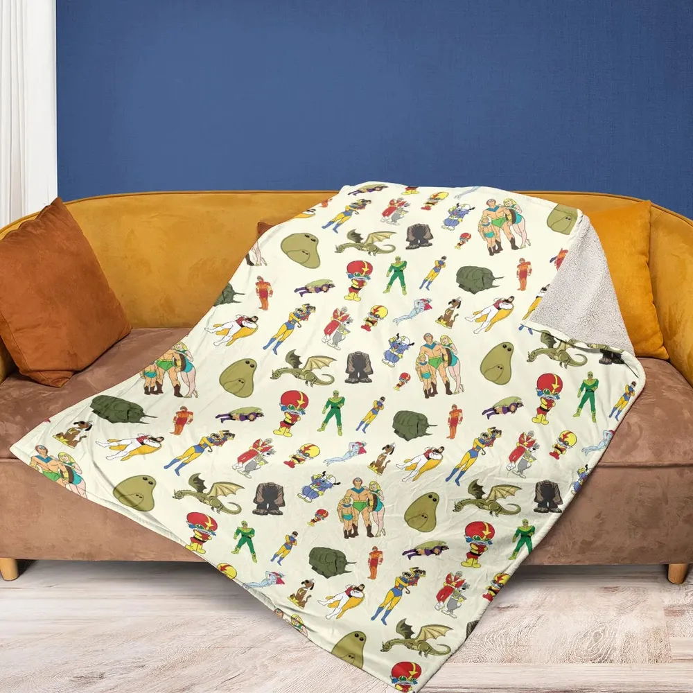 Herculoids and The Rest Of Hanna Barbera Space Stars Fleece Blanket - 2