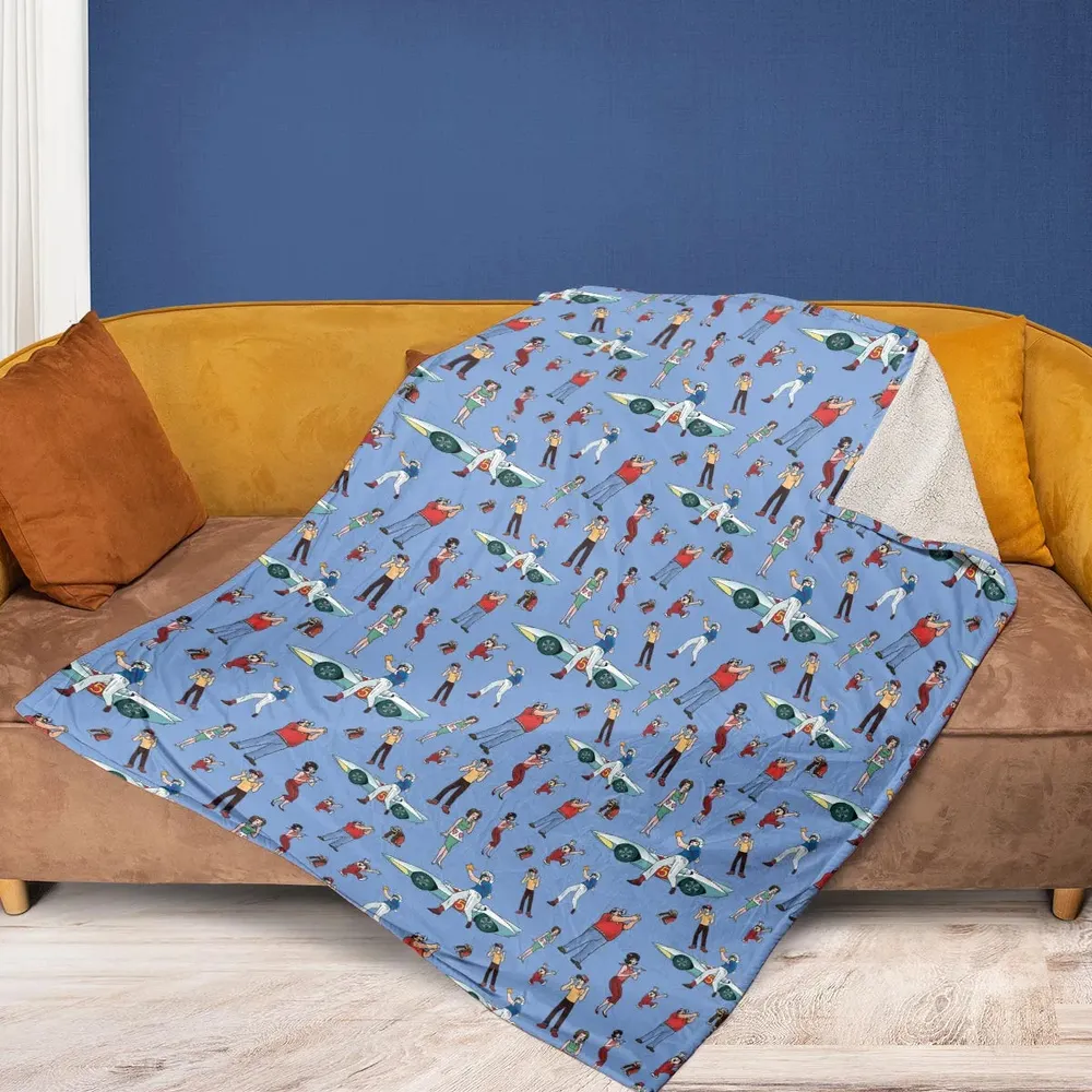 Speed Racer Characters Pattern Fleece Blanket - 2