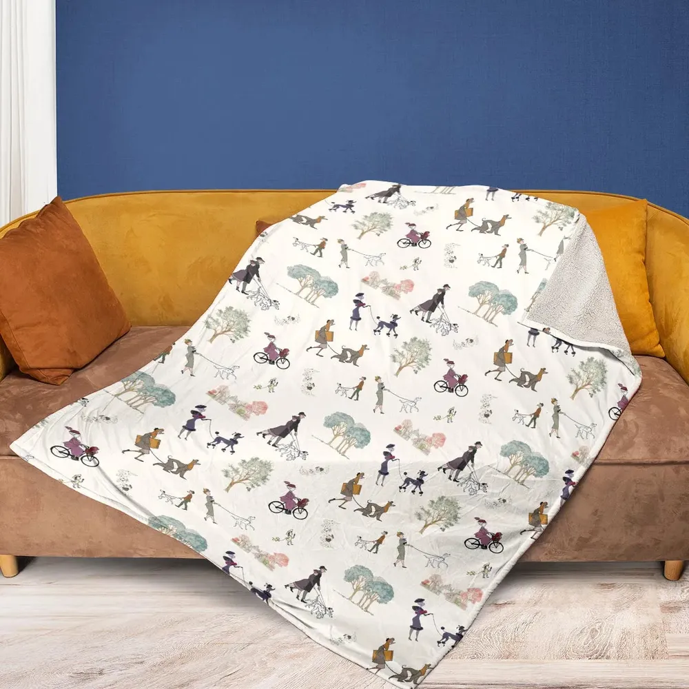 Dog Walking Look Alikes 101 Dalmations Fleece Blanket - 2