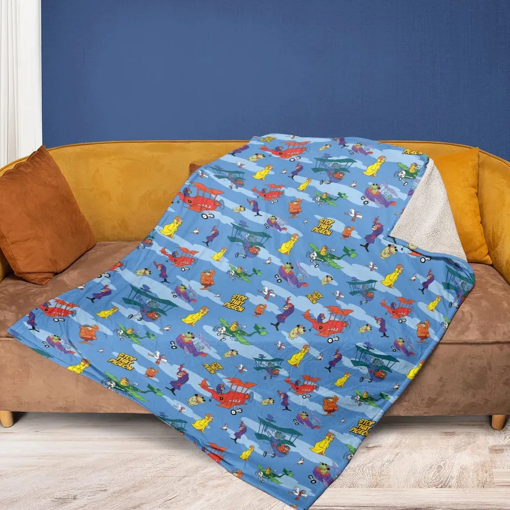 Stop That Pigeon Dastardly and Muttley in Their Flying Machines Fleece Blanket - 2