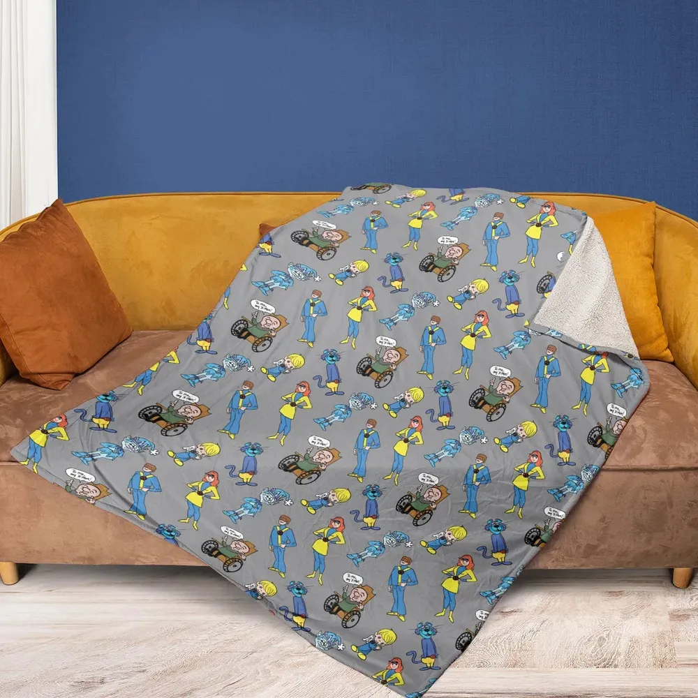 70s Saturday Morning Superhero Cartoon Fleece Blanket - 2