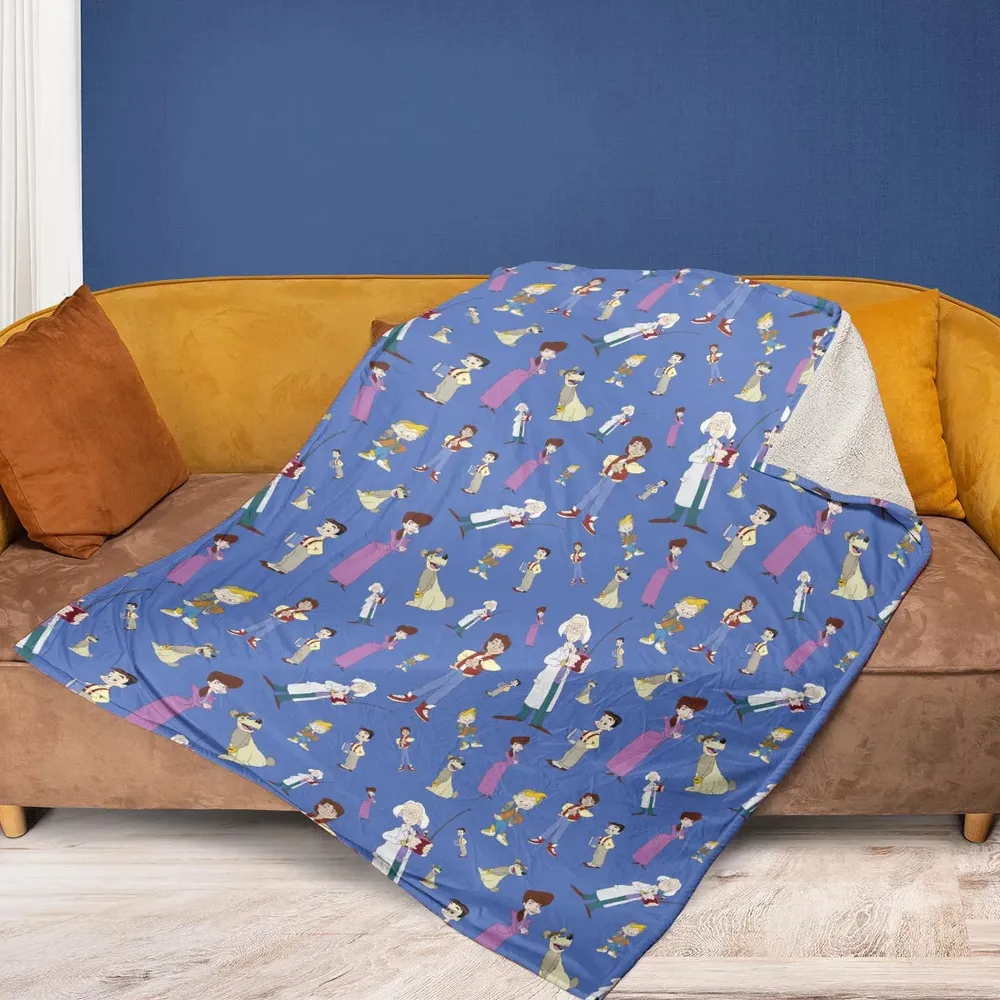 B2tf Cartoon Characters Seamless Fleece Blanket - 2