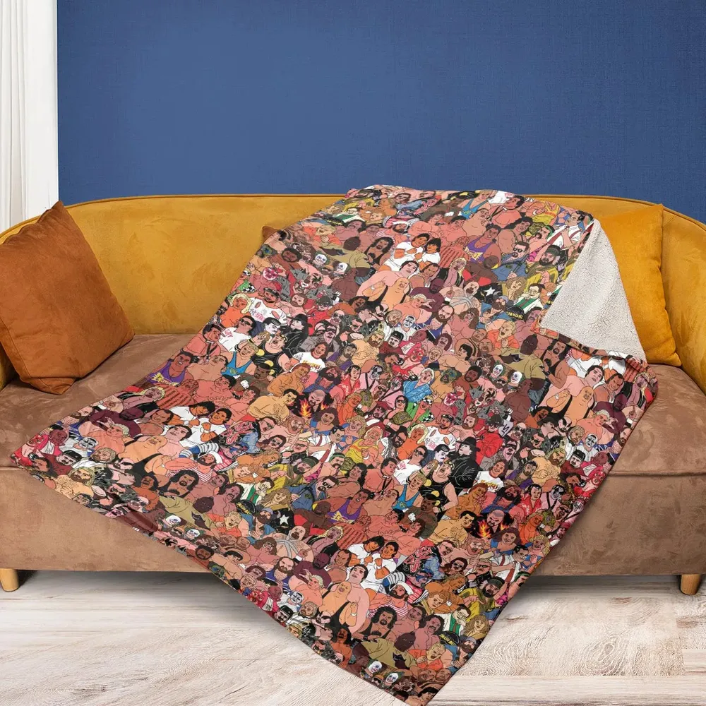 90s Professional Wrestlers Fleece Blanket - 2