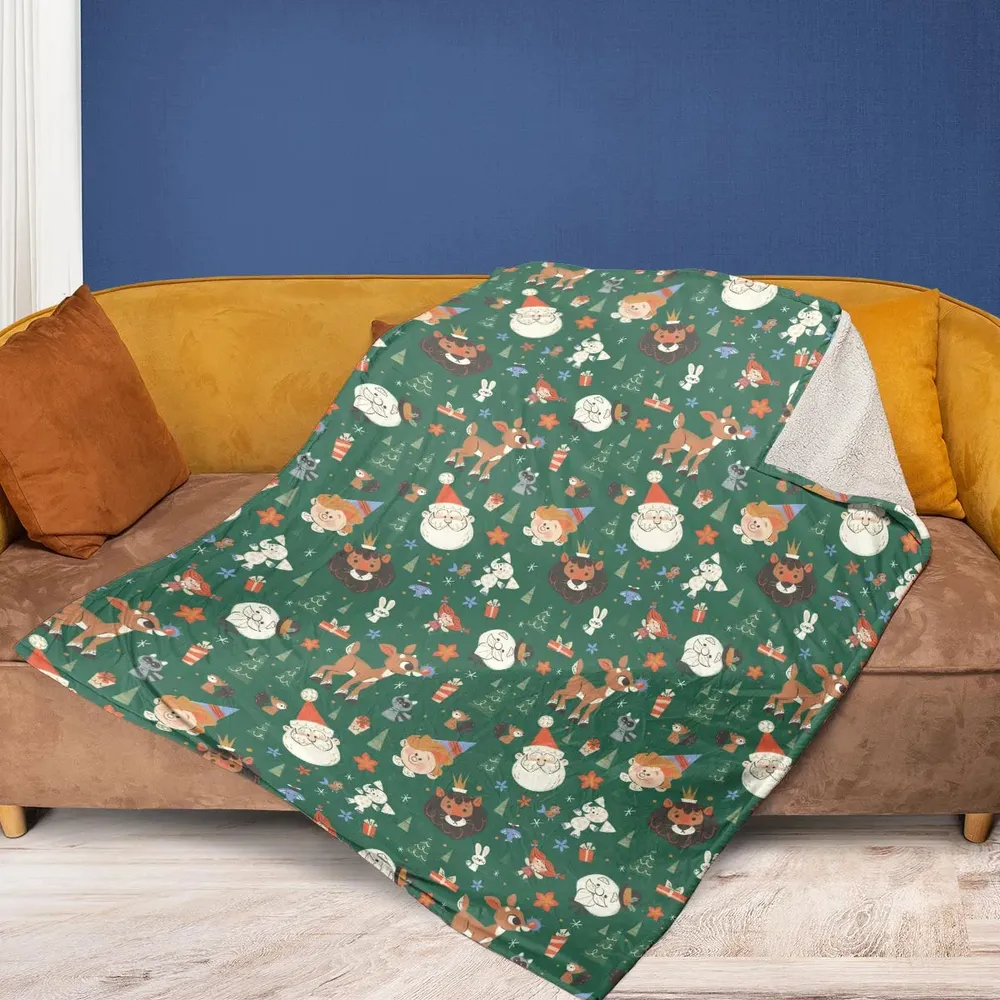 Rudolph The Red Nosed Reindeer Characters Fleece Blanket - 2