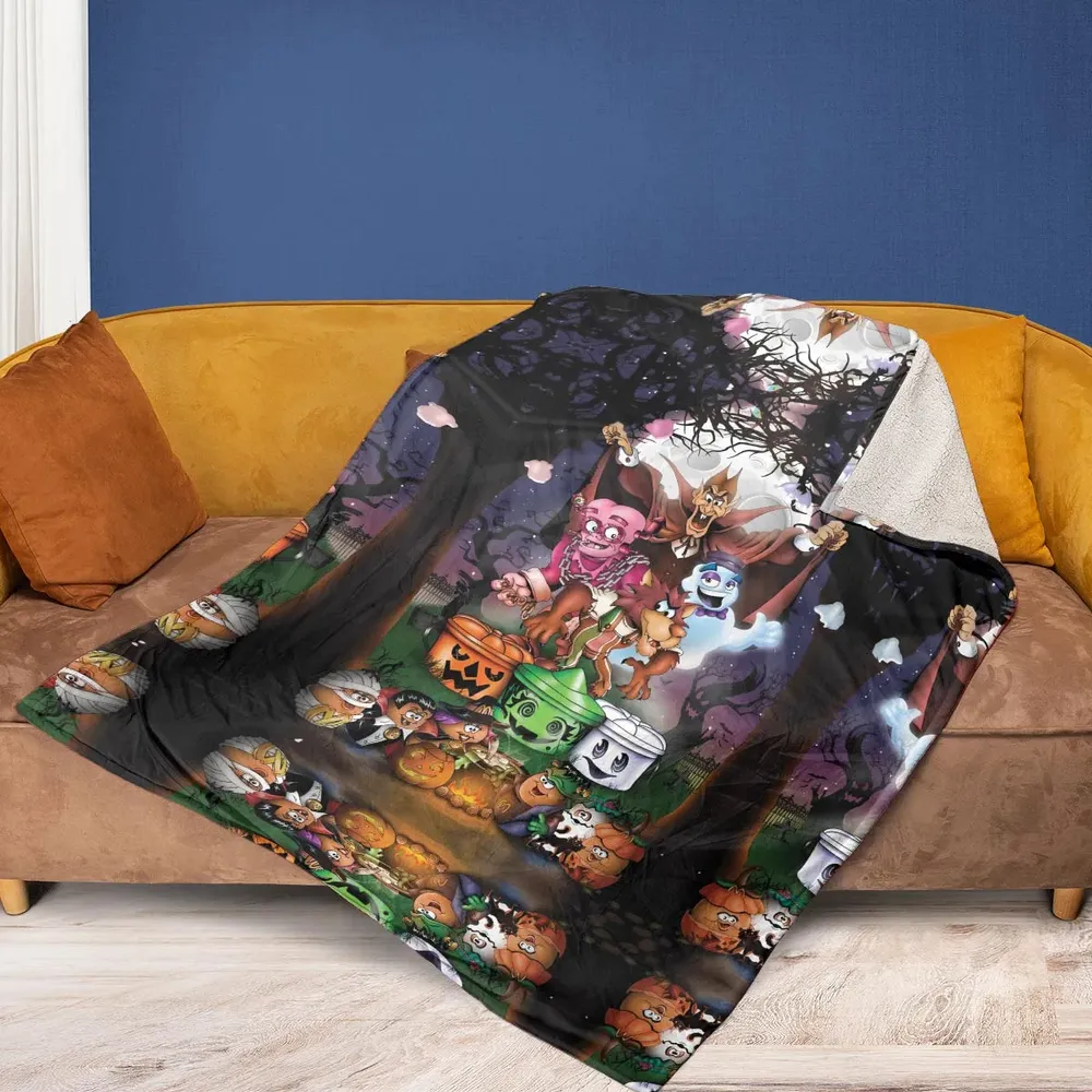 Halloween Food Mascot Themed Fleece Blanket - 2