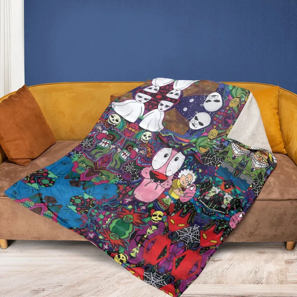 Horror Characters Cowardly Dog Fleece Blanket - 2