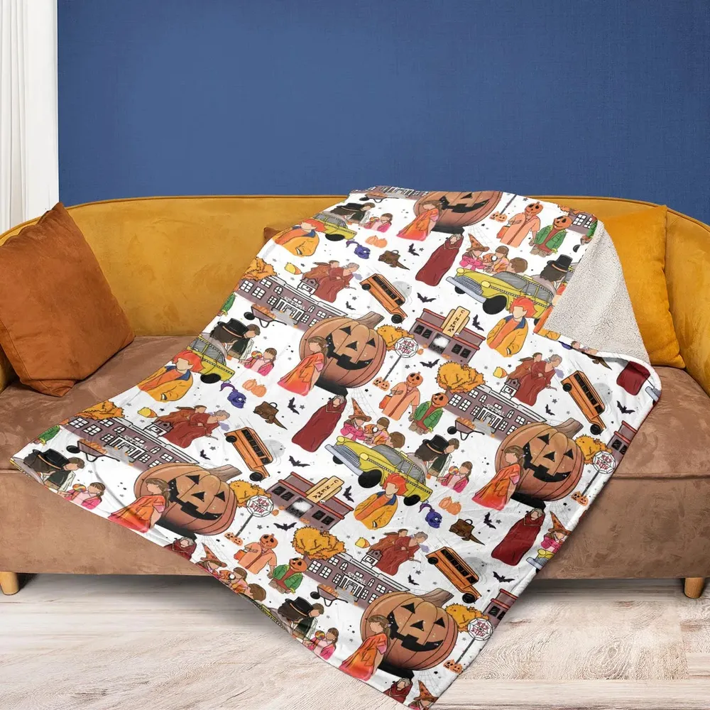 Fall Season Halloweentown Fleece Blanket - 2