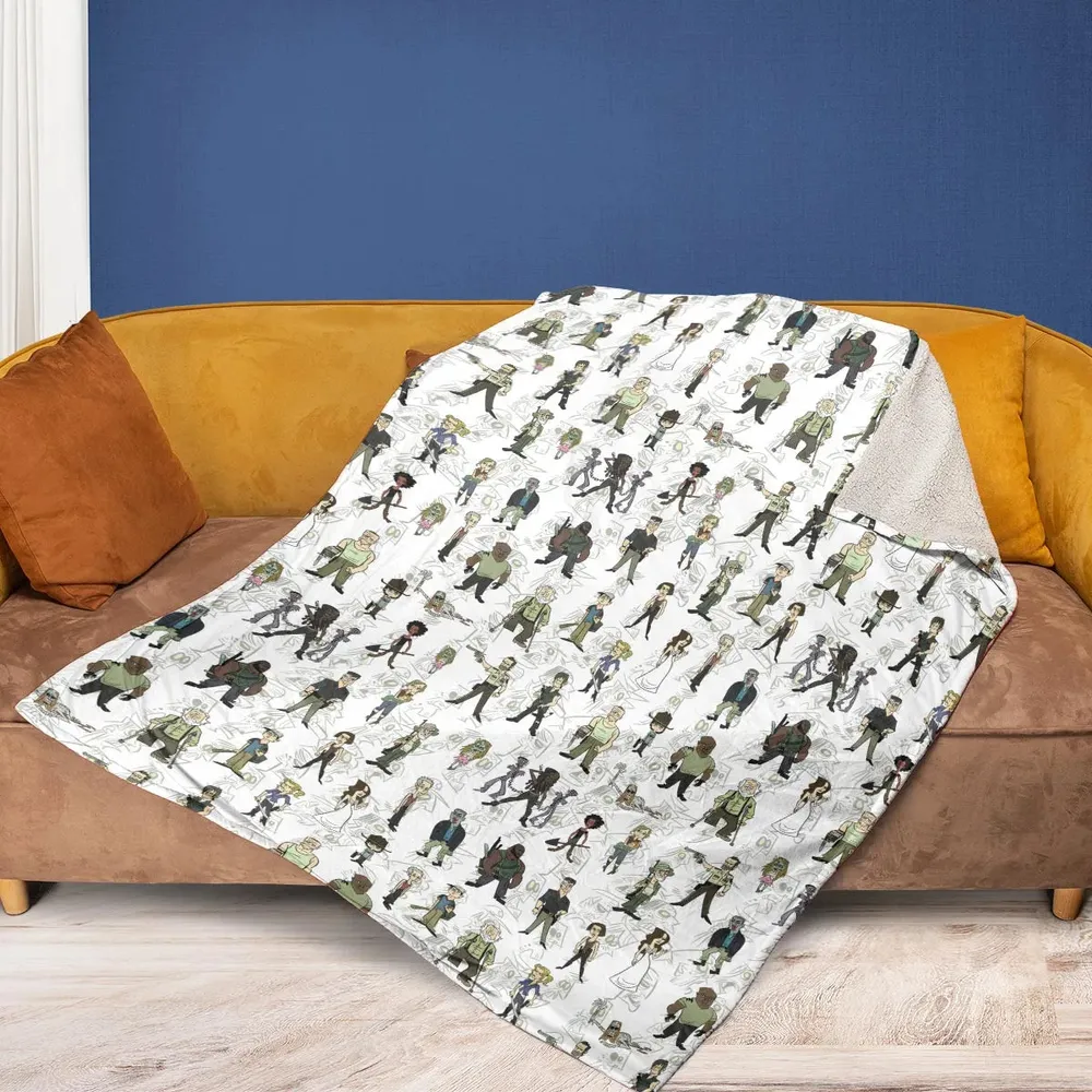 The Walking Dead Characters as Cartoons Fleece Blanket - 2